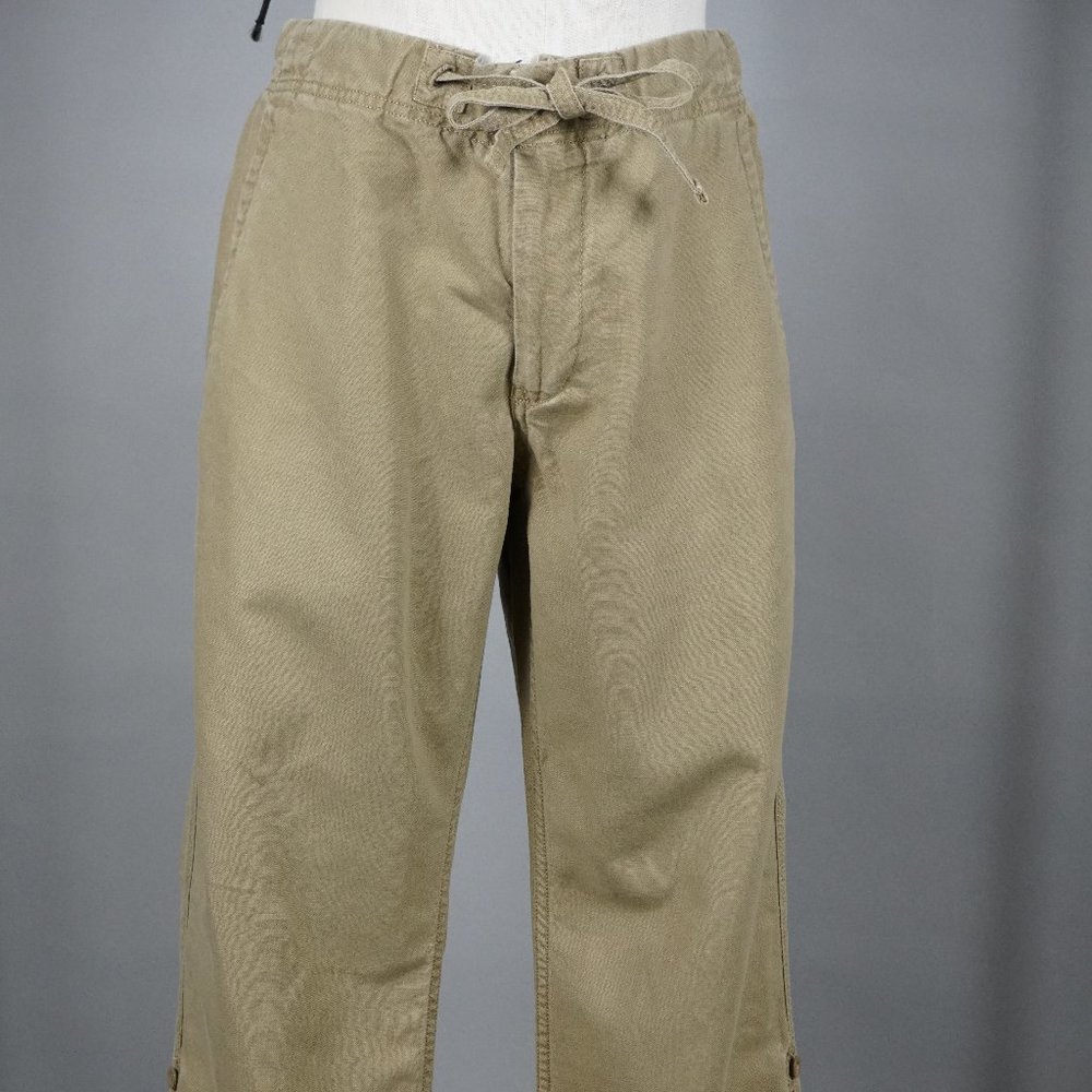 Gap Linen Cotton Trousers Adjustable Capri Leg
